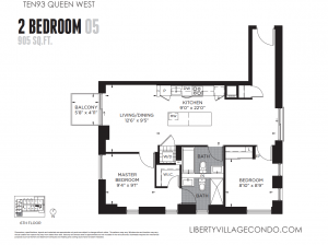 1093 Queen St West 2 bedroom 2 bath floor plan 05 of 905 square feet