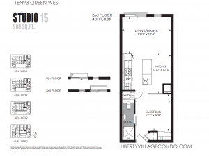 TEN 93 Queen W Studio Floor Plan