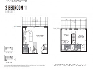Ten 93 Queen St W 2 bedroom 2 level terrace floor plan 11 895 sq ft