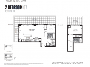 Ten93 2 bedroom 2 level condo 1120 sq ft floor plan 07