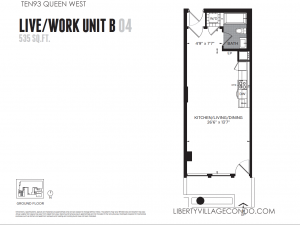 Ten93 Queen West LiveWork Unit B 04 Gr Floor Plan