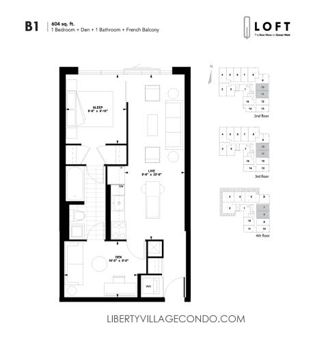 Q-Loft-floor-plan-1-bedroom+den-604-sq-ft-B1