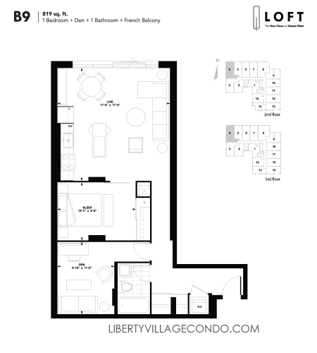 Q-Loft-floor-plan-1-bedroom+den-926-sq-ft-B9