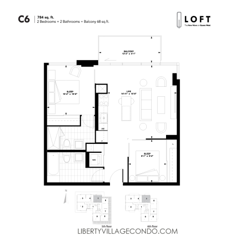 Q-Loft-floor-plan-2-bedroom-784-sq-ft-C6