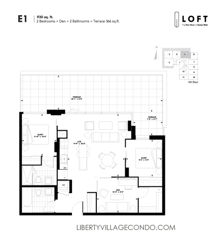 Q-Loft-floor-plan-2-bedroom+den-930-sq-ft-E1