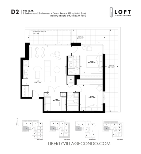 Q-Loft-floor-plan-2-bedroom+den-982-sq-ft-D2